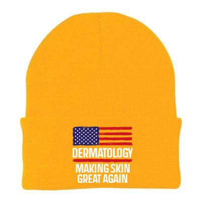 Dermatology Make Skin Great Again Usa American Flag Skincare Gift Knit Cap Winter Beanie