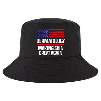 Dermatology Make Skin Great Again Usa American Flag Skincare Gift Cool Comfort Performance Bucket Hat