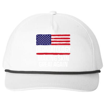 Dermatology Make Skin Great Again Usa American Flag Skincare Gift Snapback Five-Panel Rope Hat