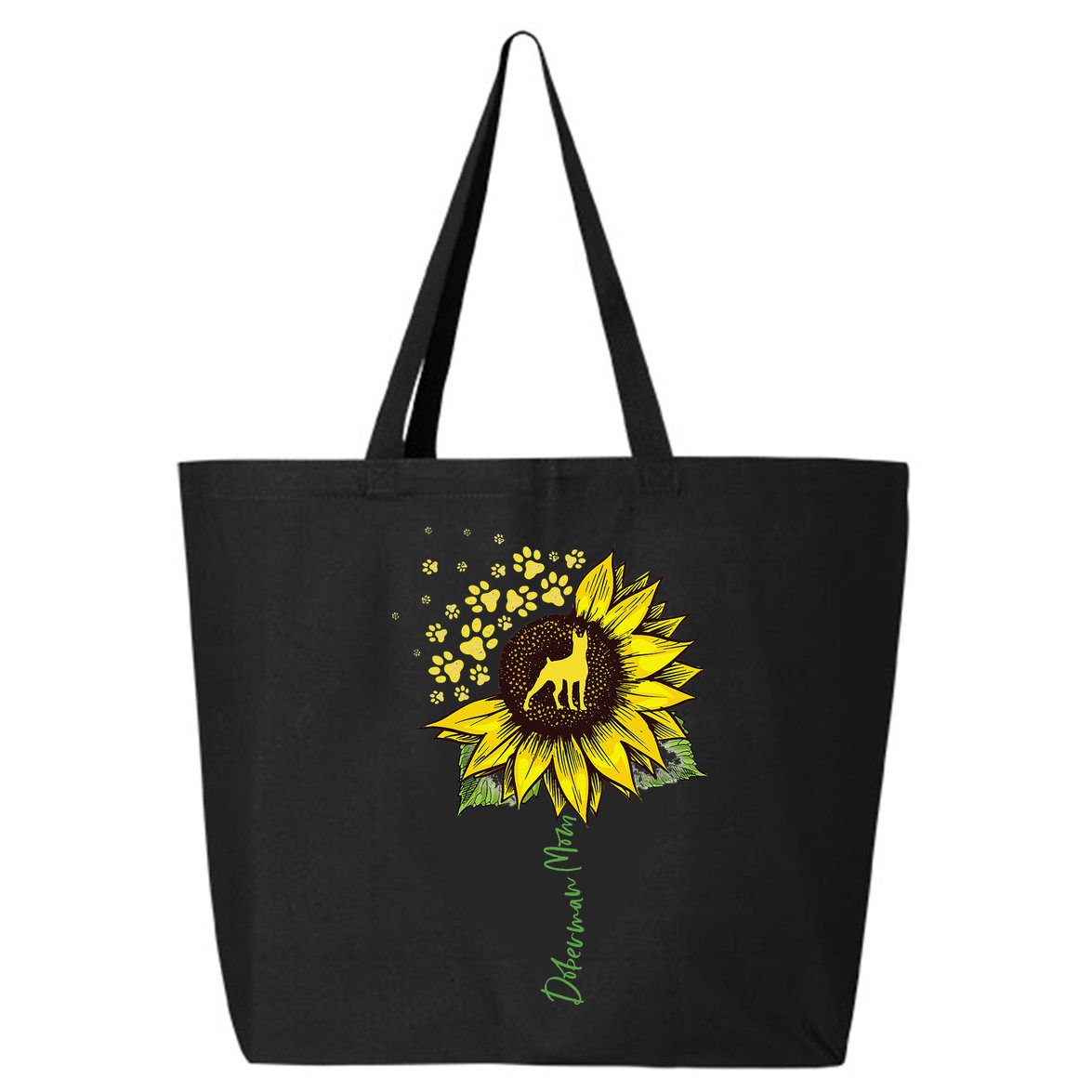 Doberman Mom Sunflower Doberman Pinscher Gifts Dog Mom Mama 25L Jumbo Tote