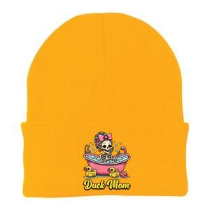 Duck Mom Skeleton Funny Bath Time Halloween Knit Cap Winter Beanie