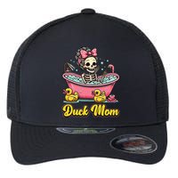 Duck Mom Skeleton Funny Bath Time Halloween Flexfit Unipanel Trucker Cap