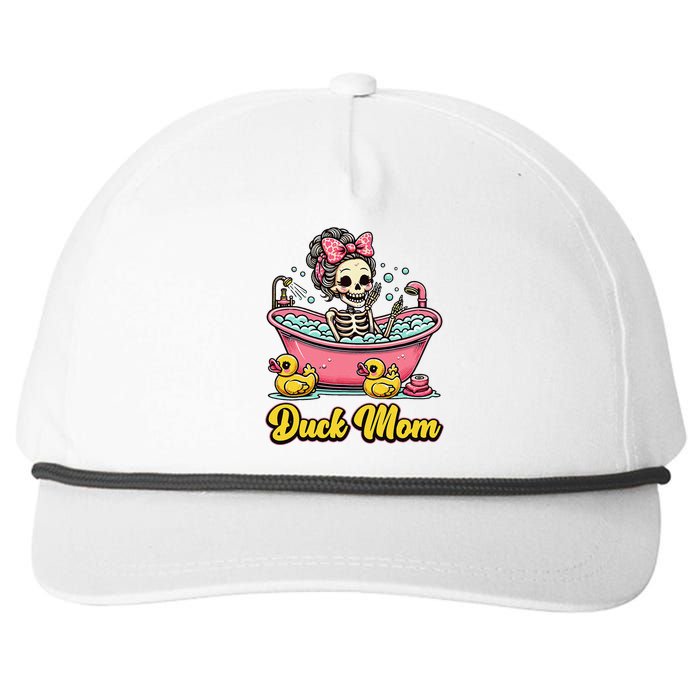 Duck Mom Skeleton Funny Bath Time Halloween Snapback Five-Panel Rope Hat