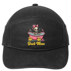 Duck Mom Skeleton Funny Bath Time Halloween 7-Panel Snapback Hat