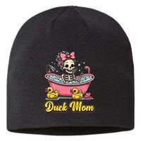 Duck Mom Skeleton Funny Bath Time Halloween Sustainable Beanie