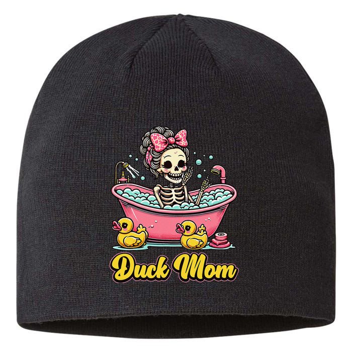 Duck Mom Skeleton Funny Bath Time Halloween Sustainable Beanie