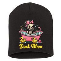 Duck Mom Skeleton Funny Bath Time Halloween Short Acrylic Beanie