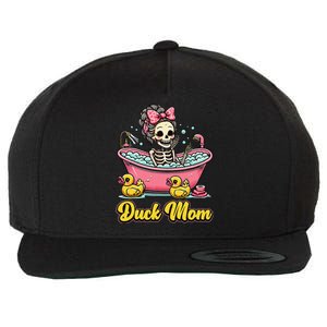 Duck Mom Skeleton Funny Bath Time Halloween Wool Snapback Cap