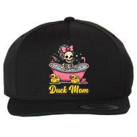 Duck Mom Skeleton Funny Bath Time Halloween Wool Snapback Cap