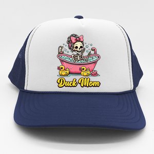 Duck Mom Skeleton Funny Bath Time Halloween Trucker Hat