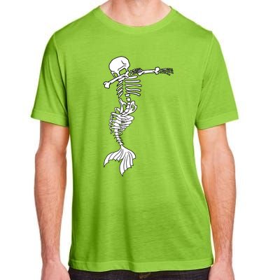 Dabbing Mermaid Skeleton Halloween Creepy Dab Dance Humor Funny Gift Adult ChromaSoft Performance T-Shirt