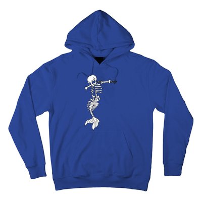 Dabbing Mermaid Skeleton Halloween Creepy Dab Dance Humor Funny Gift Hoodie