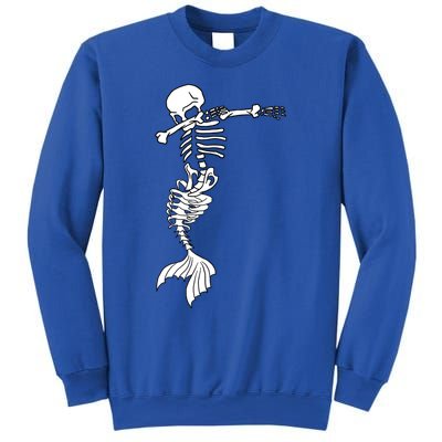 Dabbing Mermaid Skeleton Halloween Creepy Dab Dance Humor Funny Gift Sweatshirt