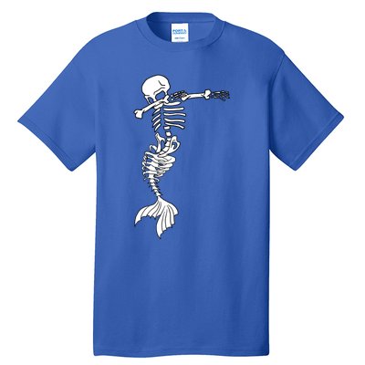 Dabbing Mermaid Skeleton Halloween Creepy Dab Dance Humor Funny Gift Tall T-Shirt