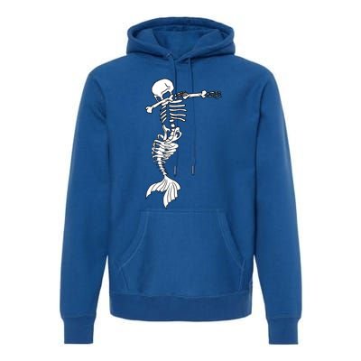 Dabbing Mermaid Skeleton Halloween Creepy Dab Dance Humor Funny Gift Premium Hoodie