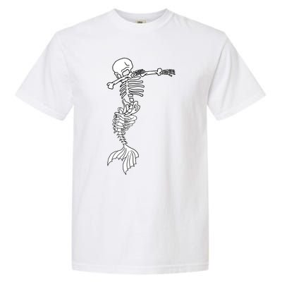 Dabbing Mermaid Skeleton Halloween Creepy Dab Dance Humor Funny Gift Garment-Dyed Heavyweight T-Shirt