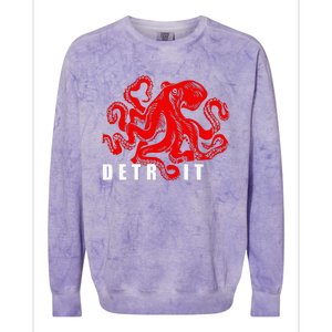 Detroit Michigan Souvenir Octopus Kraken Detroit Colorblast Crewneck Sweatshirt