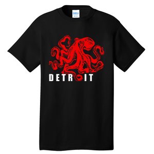 Detroit Michigan Souvenir Octopus Kraken Detroit Tall T-Shirt