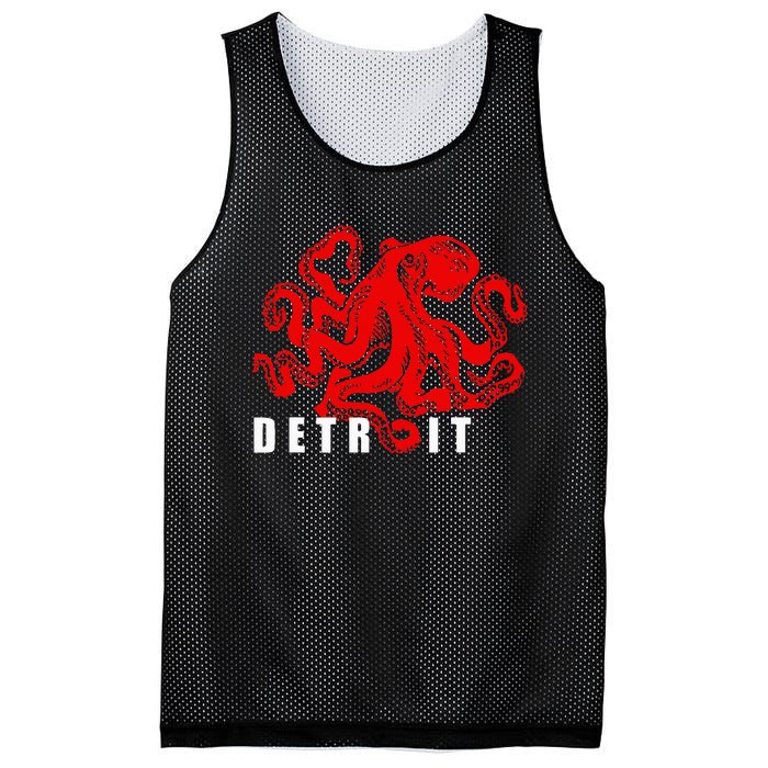 Detroit Michigan Souvenir Octopus Kraken Detroit Mesh Reversible Basketball Jersey Tank