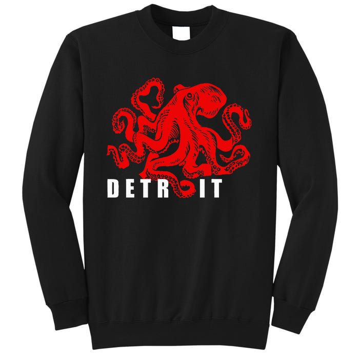 Detroit Michigan Souvenir Octopus Kraken Detroit Tall Sweatshirt