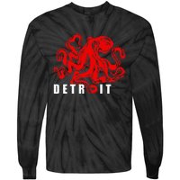 Detroit Michigan Souvenir Octopus Kraken Detroit Tie-Dye Long Sleeve Shirt