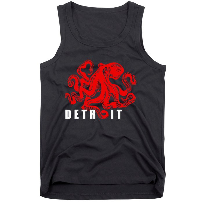 Detroit Michigan Souvenir Octopus Kraken Detroit Tank Top