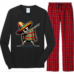 Dabbing Mexican Skeleton Poncho Cinco De Mayo LetS Fiesta Long Sleeve Pajama Set