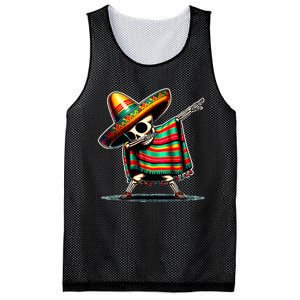 Dabbing Mexican Skeleton Poncho Cinco De Mayo LetS Fiesta Mesh Reversible Basketball Jersey Tank