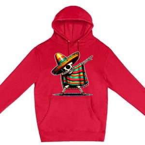 Dabbing Mexican Skeleton Poncho Cinco De Mayo LetS Fiesta Premium Pullover Hoodie