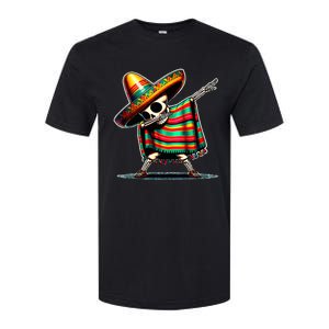 Dabbing Mexican Skeleton Poncho Cinco De Mayo LetS Fiesta Softstyle CVC T-Shirt