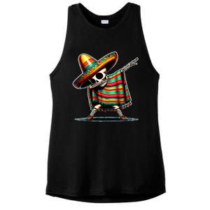 Dabbing Mexican Skeleton Poncho Cinco De Mayo LetS Fiesta Ladies PosiCharge Tri-Blend Wicking Tank