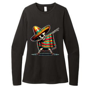 Dabbing Mexican Skeleton Poncho Cinco De Mayo LetS Fiesta Womens CVC Long Sleeve Shirt