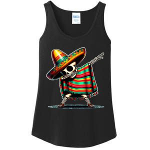 Dabbing Mexican Skeleton Poncho Cinco De Mayo LetS Fiesta Ladies Essential Tank