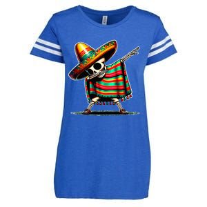 Dabbing Mexican Skeleton Poncho Cinco De Mayo LetS Fiesta Enza Ladies Jersey Football T-Shirt