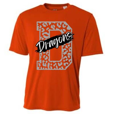 Dragons Mascot School Sports Spirit Games Day Sport Fan Team Cooling Performance Crew T-Shirt