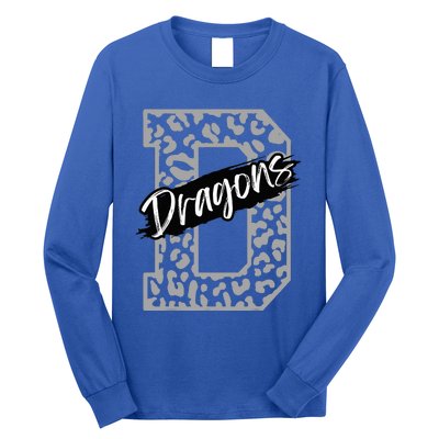 Dragons Mascot School Sports Spirit Games Day Sport Fan Team Long Sleeve Shirt