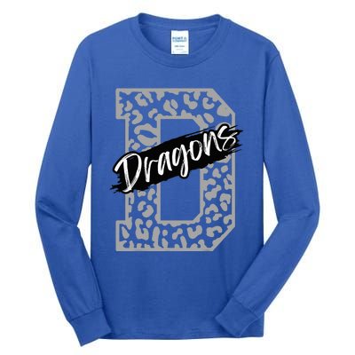 Dragons Mascot School Sports Spirit Games Day Sport Fan Team Tall Long Sleeve T-Shirt