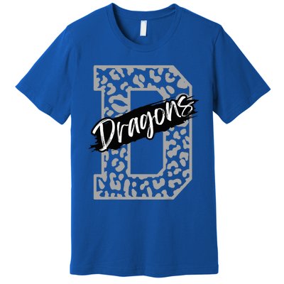 Dragons Mascot School Sports Spirit Games Day Sport Fan Team Premium T-Shirt