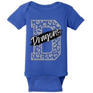 Dragons Mascot School Sports Spirit Games Day Sport Fan Team Baby Bodysuit