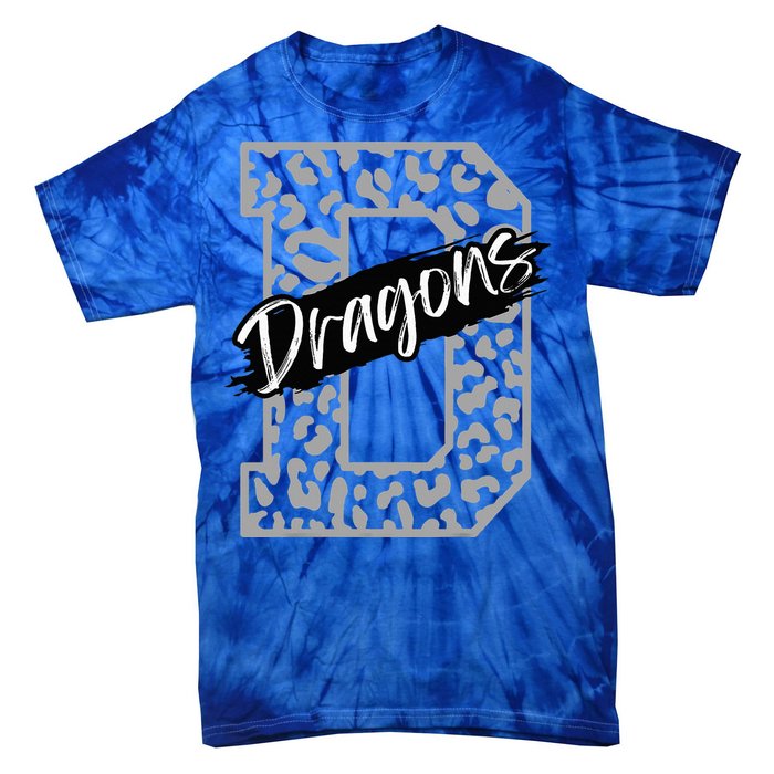 Dragons Mascot School Sports Spirit Games Day Sport Fan Team Tie-Dye T-Shirt