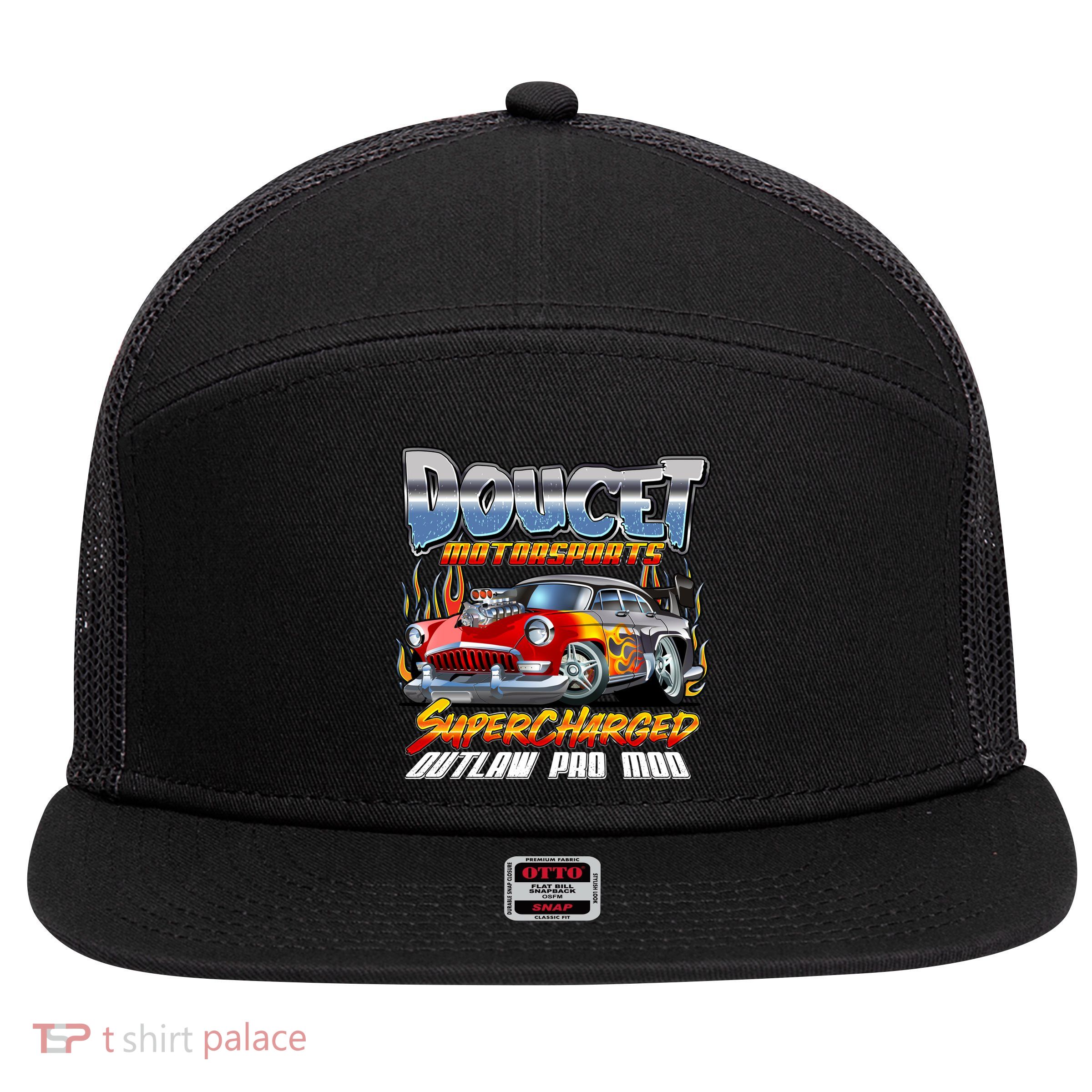 Doucet Motorsport Supercharged Outlaw Pro Mod 7 Panel Mesh Trucker Snapback Hat