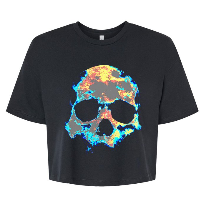 Dead ManS Skull Death Skeleton Head Bones Cool Skulls Gifts Bella+Canvas Jersey Crop Tee