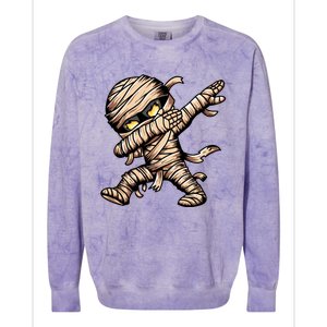 Dabbing Mummy Spooky Dab Dancing Halloween Cool Gift Colorblast Crewneck Sweatshirt