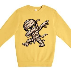 Dabbing Mummy Spooky Dab Dancing Halloween Cool Gift Premium Crewneck Sweatshirt