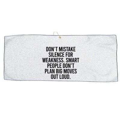 Don’t Mistake Silence For Weakness Smart People Large Microfiber Waffle Golf Towel