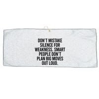 Don’t Mistake Silence For Weakness Smart People Large Microfiber Waffle Golf Towel
