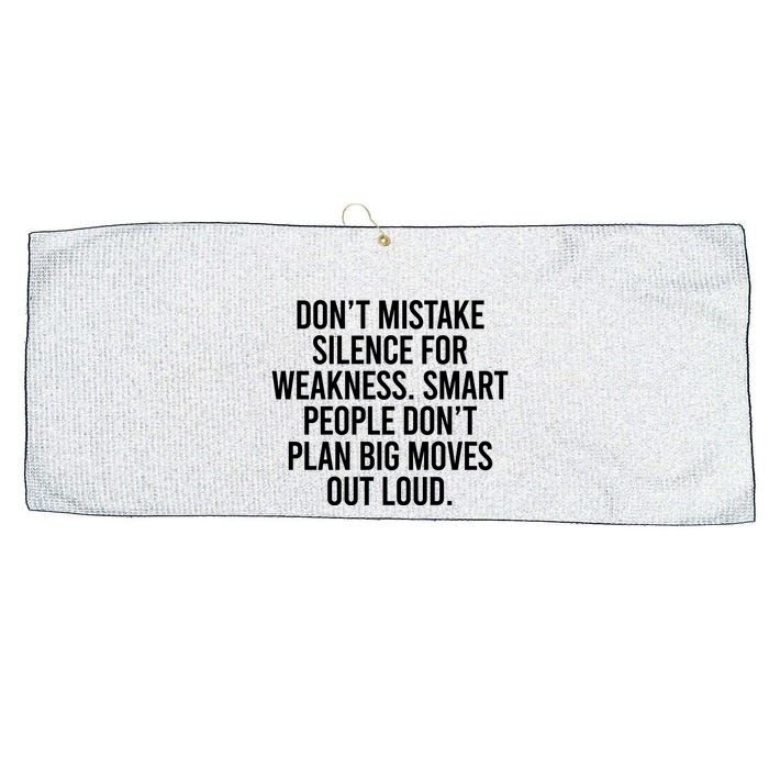 Don’t Mistake Silence For Weakness Smart People Large Microfiber Waffle Golf Towel