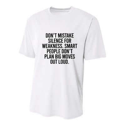 Don’t Mistake Silence For Weakness Smart People Youth Performance Sprint T-Shirt
