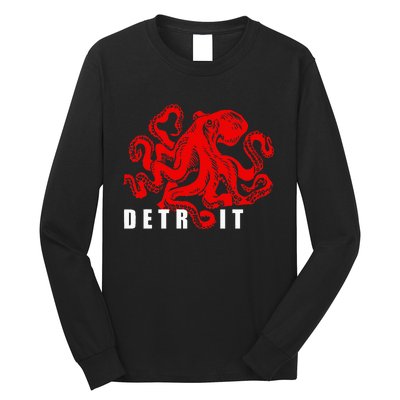 Detroit Michigan Souvenir Octopus Kraken Long Sleeve Shirt