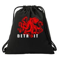 Detroit Michigan Souvenir Octopus Kraken Drawstring Bag